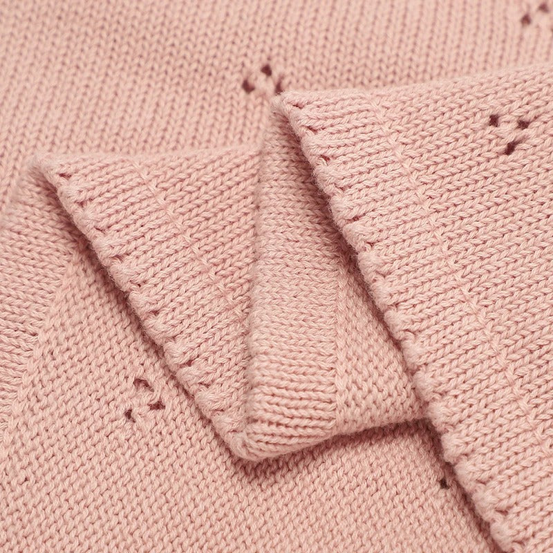Couverture bébé respirante coton rose