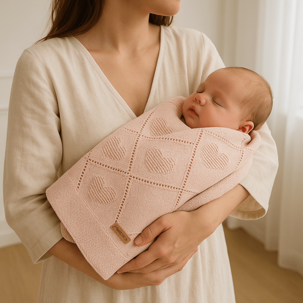 Couverture bébé RétroCalin en coton 100 %, esprit vintage et cocon de tendresse