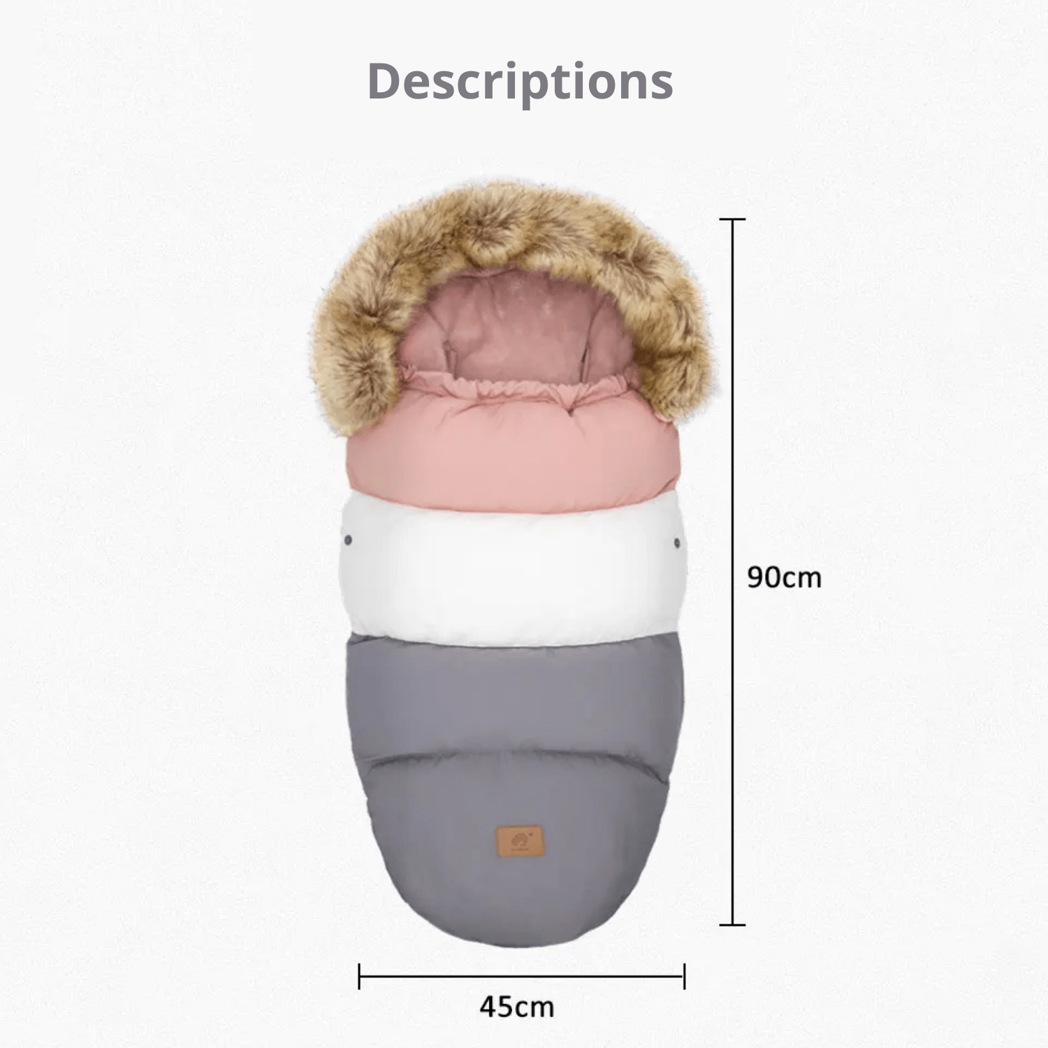 Cocon bébé d’hiver gris pour poussette