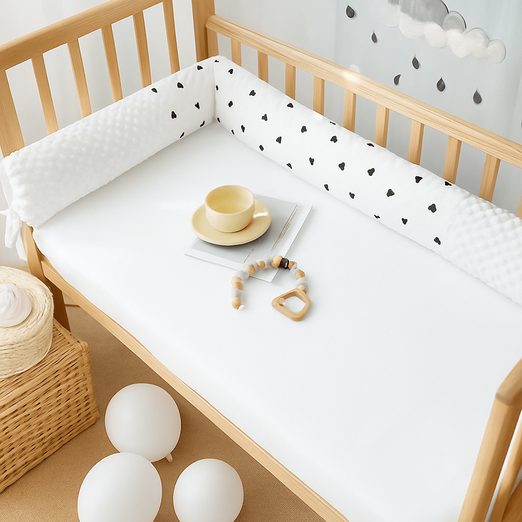 Tour de lit bébé cylindrique 180 cm pour un sommeil sécurisé

