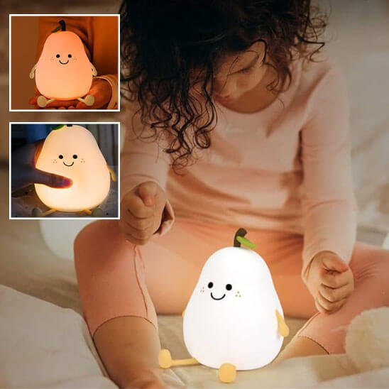 Veilleuse bébé poire LED en silicone doux rechargeable