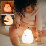 Veilleuse bébé poire LED en silicone doux rechargeable