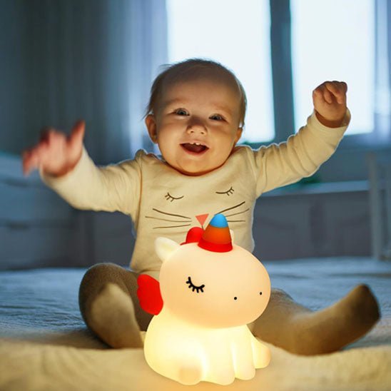 Veilleuse licorne tactile multicolore adaptée aux tout-petits