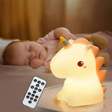 Veilleuse enfant en forme de licorne avec lumière douce et magique
